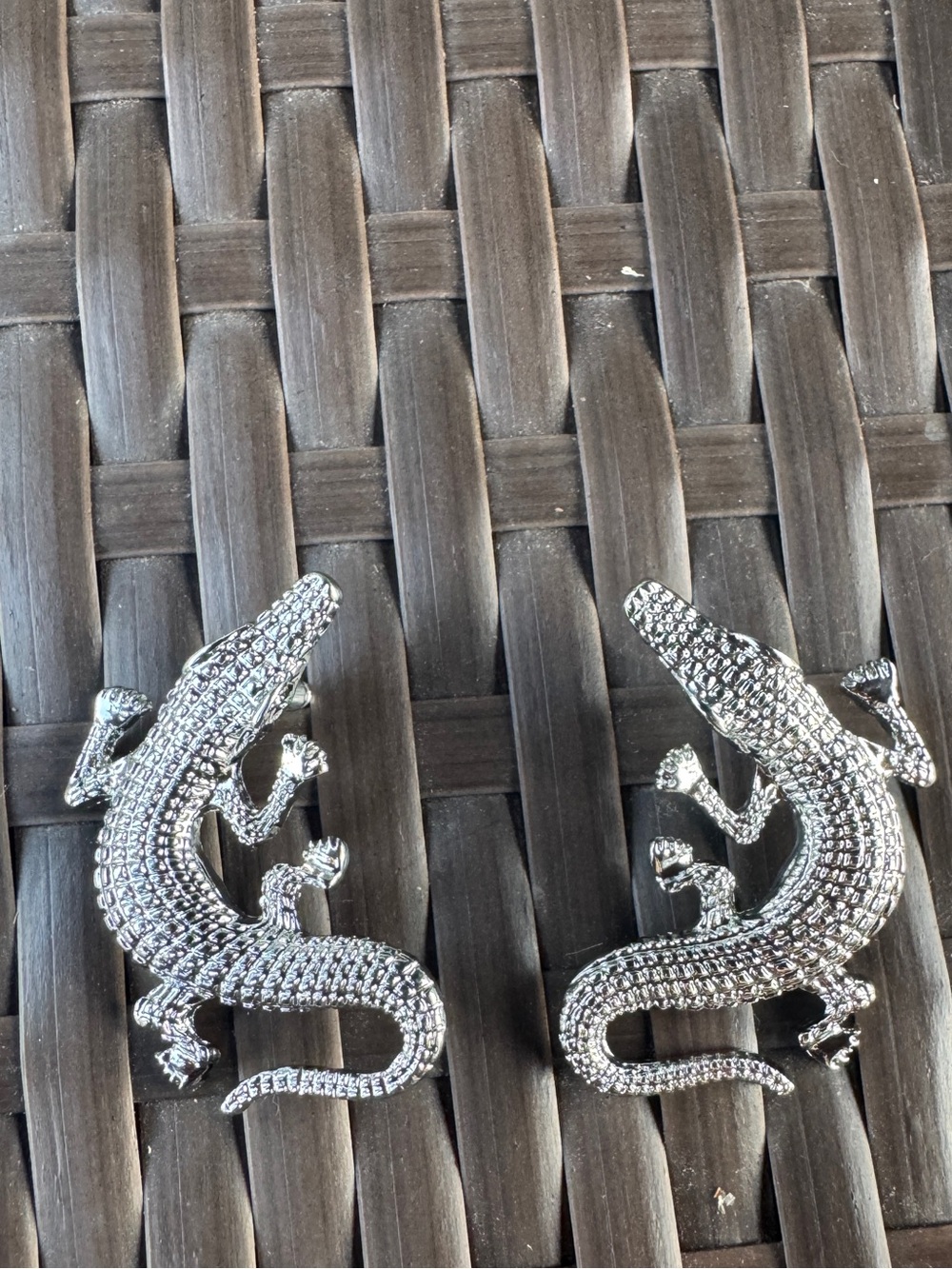Silver Crocodile Earrings